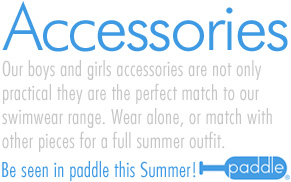 Paddle Accessories - childrens swimwear - perfect match to 
                paddle swimwear range - girls floppy hat and boys bucket hat