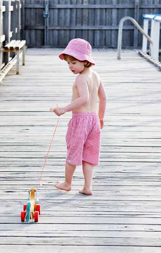 Paddle Boys Swimwear - childrens swimwear - boys bucket hat - red