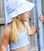 Paddle childrens swimwear - girls two piece tie - blue