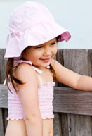 Paddle Accessories - childrens swimwear - girls floppy hat - pink