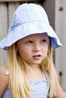Paddle Accessories - childrens swimwear - girls floppy hat - blue
